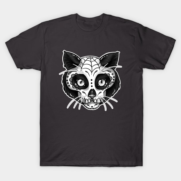 Sugar Cat B&W T-Shirt by CleverAvian